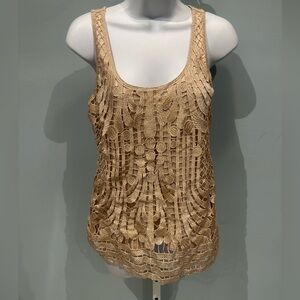 Express Metallic Pale Rose Gold Tank Top Size Small